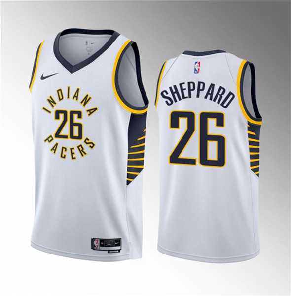 Men%27s Indiana Pacers #26 Ben Sheppard White 2023 Draft Association Edition Stitched Basketball Jersey Dzhi->los angeles clippers->NBA Jersey